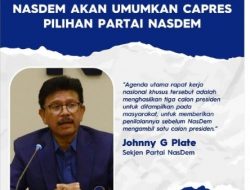 NasDem akan Umumkan Tiga Nama Capres 2022 Saat Rakornus Juni 2022 Mendatang