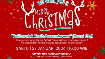 Jaga Toleransi, SAPMA Pemuda Pancasila Adakan Natal Bersama Keluarga Besar Pemuda Pancasila